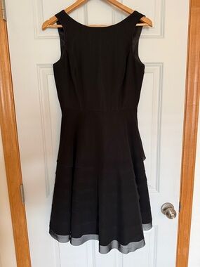 White House Black Market Black Sleeveless Fit-and-Flare Midi Dress